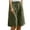 B-Olive Green, variant on Wyobmus Womens Bermuda Shorts Lounge Cotton Linen Shorts Wide Leg Summer Elastic Waist Button Casual Mid Length Shorts S-3X A-Dark Gray