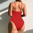 thumbnail image 4 of MSJUHEG Shapewear Swimsuits for Women,Ribbed One Piece Swimsuits for Women,High Waist Bathing Suit,High Cut Swimsuit,Monokini Swimsuits for Women,Cross Back,Hollow Monokini Swimwear Red XL, 4 of 6