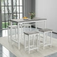 thumbnail image 3 of UHOMEPRO Counter Height Table Set of 5, Breakfast Bar Table and Stool Set, Modern 5 Piece Dining Table Set with 4 Stools, Rectangle Pub Table Set for Kitchen Apartment Bistro, Space Saving, Gray, 3 of 8