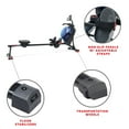 thumbnail image 2 of Sunny Health & Fitness Elite Water Rowing Machine with High Resistance Vertical Tank, Exclusive Bluetooth SunnyFit App, 2 of 9