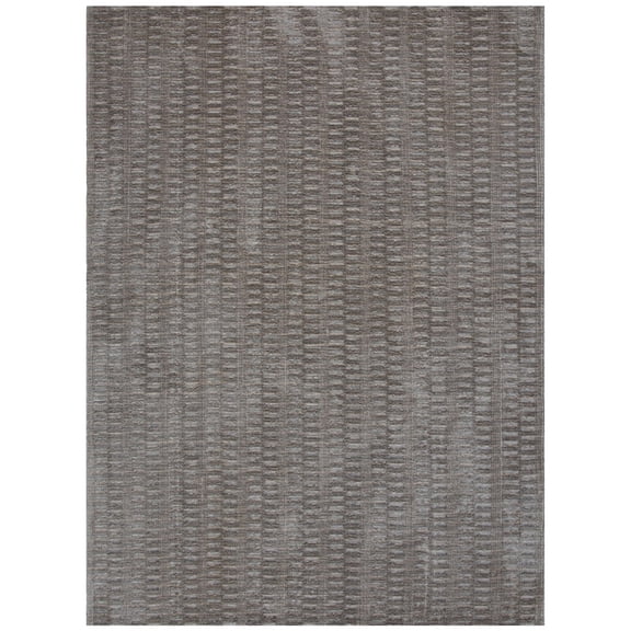 Woven Trends Francis Area Rug MAH701 Casual Style, Solid Pattern, Pet & Family Friendly, Living Room, Dining Room, Office, Medium Pile Hand Made Durapoly Area Rug in Grey - 5' x 8'