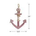 thumbnail image 4 of Northlight Striped Nautical Anchor with Rope Hanging Wall Decoration - 25" x 12.5 - Red and White, 4 of 9