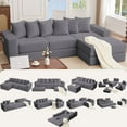 thumbnail image 4 of SOULART 102.00" Cloud Couch, Gray Sectional Sofa, Convertible Floor Sleeper Sofa for Living Room, No Assembly Required with 6 Pillows, 4 of 13