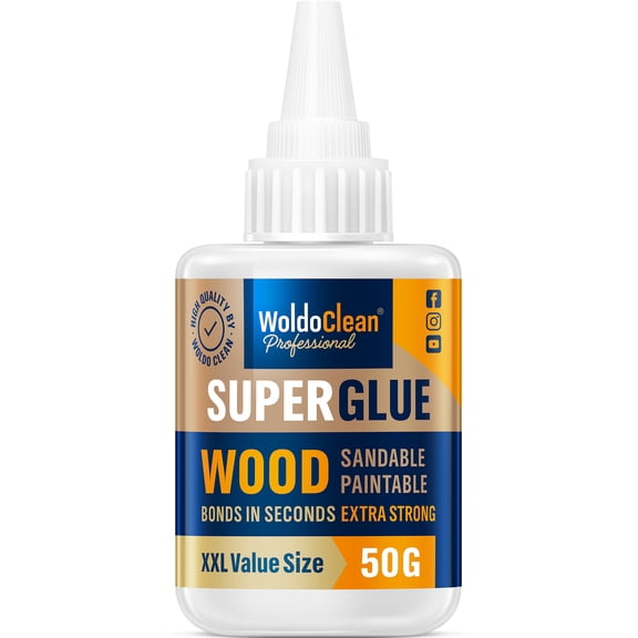 WoldoClean Super Glue for Wood 50g Extra Strong Gel - Wood Adhesive