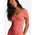 thumbnail image 4 of Billabong Women's In The Sun Stretchy Jersey Fabric Bodycon Mini Dress (X-Small, Coral Crush), 4 of 4