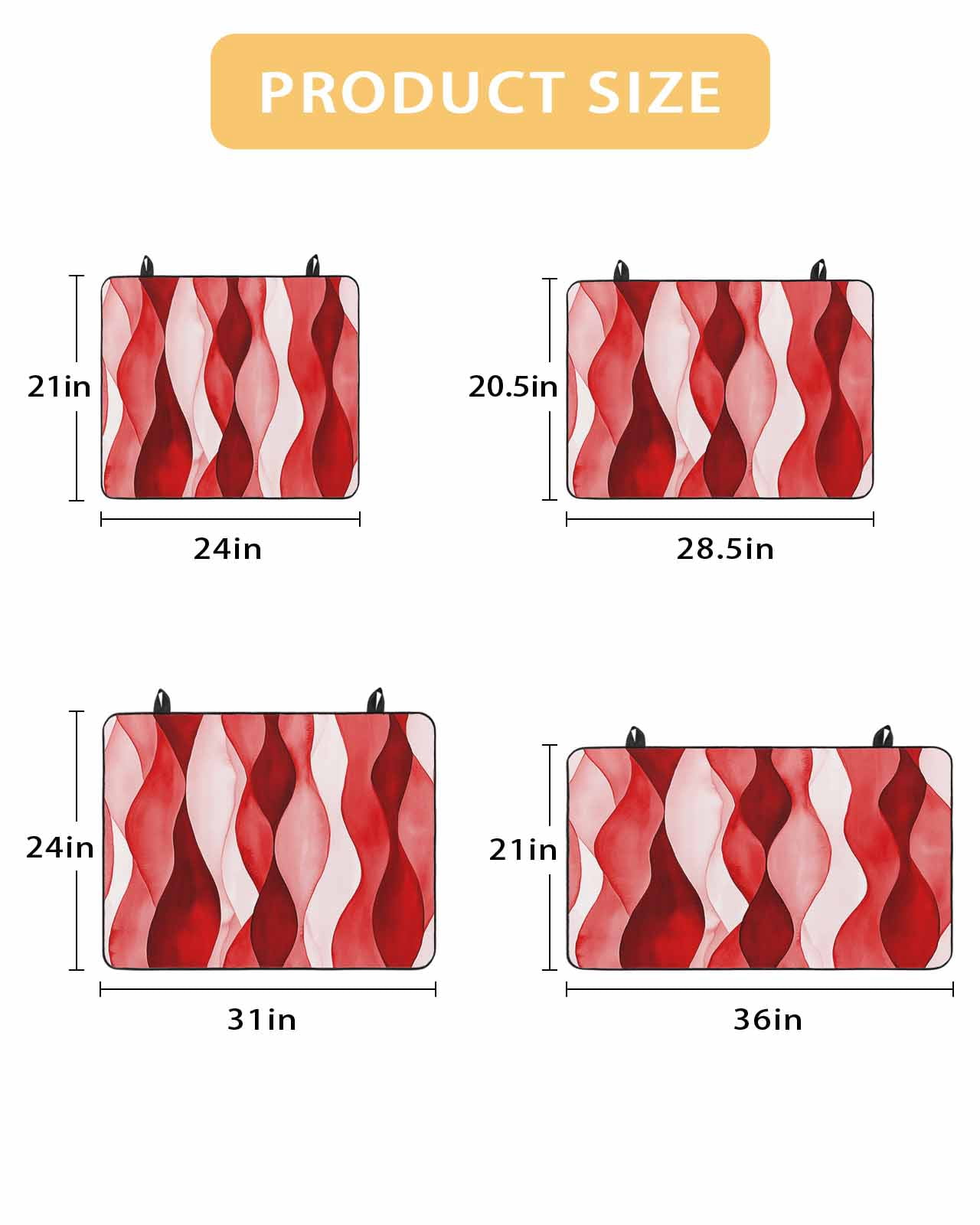 nqOlkjepod Large Induction Cooktop Protector Mat 24"x21", Red Striped Stove Top Covers for Electric Stove, Modern Gradient Geometric Ripple Stripes Stove Burner Cover Mats, Glass Top Stove Cover