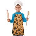 thumbnail image 2 of Witch Hat Halloween Pattern Kids Aprons for Girls and Boys,Adjustable Neck Strap Toddler Aprons for Kids Cooking Baking, 2 of 7