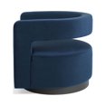 thumbnail image 6 of Armchair Accent Chair, Velvet, Dark Blue, Modern Contemporary Urban Design, Living Lounge Room Hotel Lobby Hospitality, 6 of 9