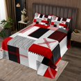 thumbnail image 2 of Erosebridal Patchwork Rectangle Quilt Sets for Queen Size Bed,Geometry Stripe Bed Set,Abstract Artwork Decor,Lightweight,3pcs, 2 of 5