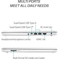 thumbnail image 7 of HP 14" HD Laptop for Students and Business, Intel Quad-Core Processor, 8GB RAM, 64GB eMMC+256GB Micro SD, Long Battery Life, UHD Graphics, Webcam, Windows 11 Home in S Mode, Snowflake White, 7 of 7