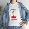 thumbnail image 5 of Festive T-Shirt Lit in Peace, Happy Diwali Unisex Cotton Tee for Men/Women, 5 of 6