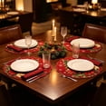thumbnail image 6 of 4 Pack Christmas Themed Round Placemats,Washable Heat Resistant Table Mats, Holiday Dinner Party Table Decor, 6 of 6