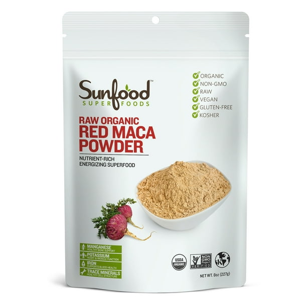 Sunfood Superfoods Organic Red Maca Powder, 8.0 Oz