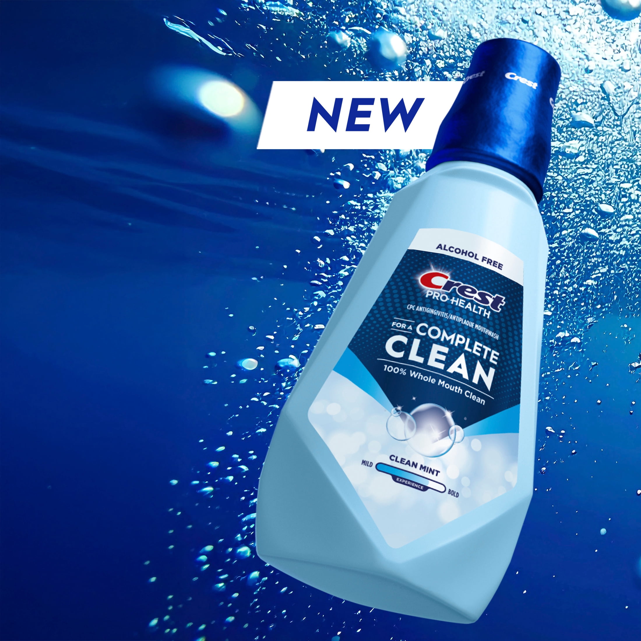 (3 pack) Crest Mouthwash Pro Health Complete Clean, Alcohol Free, Clean Mint, 1 L, 2 Pack