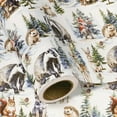 thumbnail image 2 of Kraft Christmas Wrapping Paper - Mini Roll - 17 Inch x 33 Feet - White Wild Animals Winterfall Watercolor Design for Christmas, Holiday, Party Celebration, 2 of 10