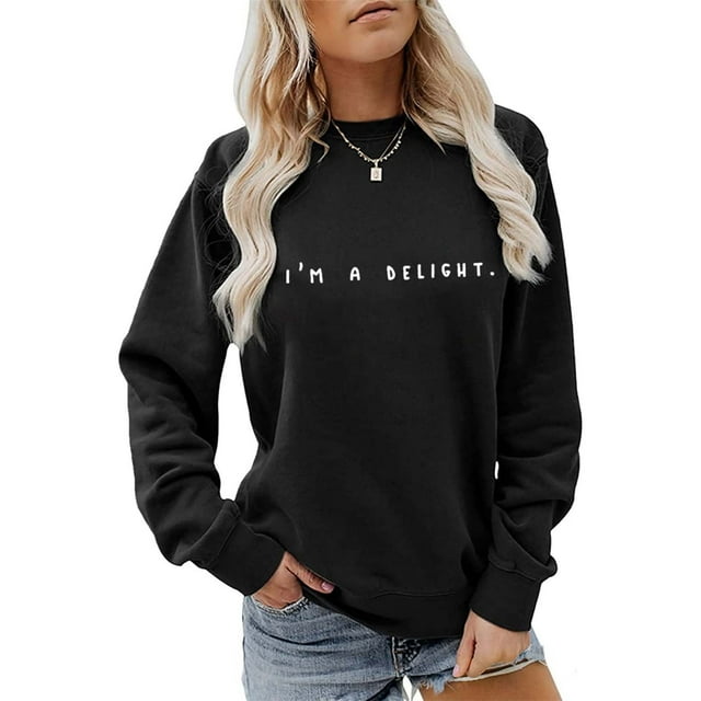 2DXuixsh Chandails à Capuche pour Femmes, Chandail à Enfiler pour Femmes, Mode Décontractée, Chandail à Manches Longues à Col Rond, Chandail à Enfiler à Capuche, Haut de Base Léger, Chandail à Enfiler, Haut Noir, Taille TTG