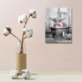 thumbnail image 2 of Highland Cow Canvas Wall Art in Bathtub - Pink Chewing Gum Print Picture Animal Artwork Bubble Funny Cattle Photo for Wall, 2 of 3