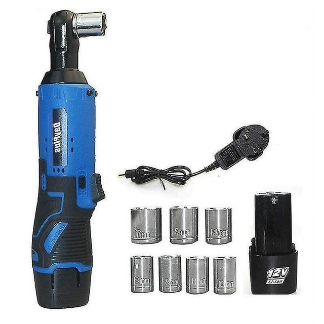 Mistaha 12V Cordless Electric Ratchet Wrench Kit with LED Light - High Torque Power Tool for Nuts and Bolts, Ergonomic Design, Forward/Reverse Switch, 2 Batteries & Fast Charger Included, 7 Sockets,
