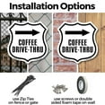 thumbnail image 3 of Coffee Drive-Thru Right 12 inch X 12 inch Shield Shaped Commercial Grade Plastic Sign Weather Resistant Made in the USA, 3 of 6