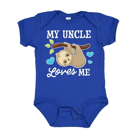 

Inktastic My Uncle Loves Me with Sloth and Hearts Gift Baby Boy or Baby Girl Bodysuit