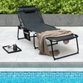 thumbnail image 2 of Gymax Chaise Longue Pliante Surdimensionnée Portable Bain de Soleil avec Dossier Réglable Oreiller Détachable, 2 of 9