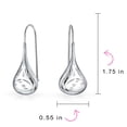 thumbnail image 4 of Bling Jewelry Womens Etched Puffed Raindrop Teardrop Earrings Fishhook Sterling Silver 1.4 Inch, 4 of 5