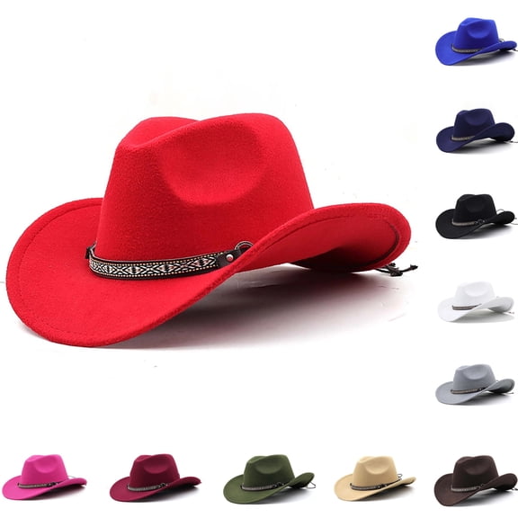 HNMKIU Kids Straw Hat Western Cowboy Style Solid Color Fedora for Boys Girls Daily Casual Beach Sun Protection