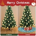 thumbnail image 4 of Christmas Tree Skirt,Blue Christmas Snowflake and Star Pattern Christmas Tree Decor with Red Ribbon Ties,Round Shape,Christmas Decorations for Home 36"x36", 4 of 7