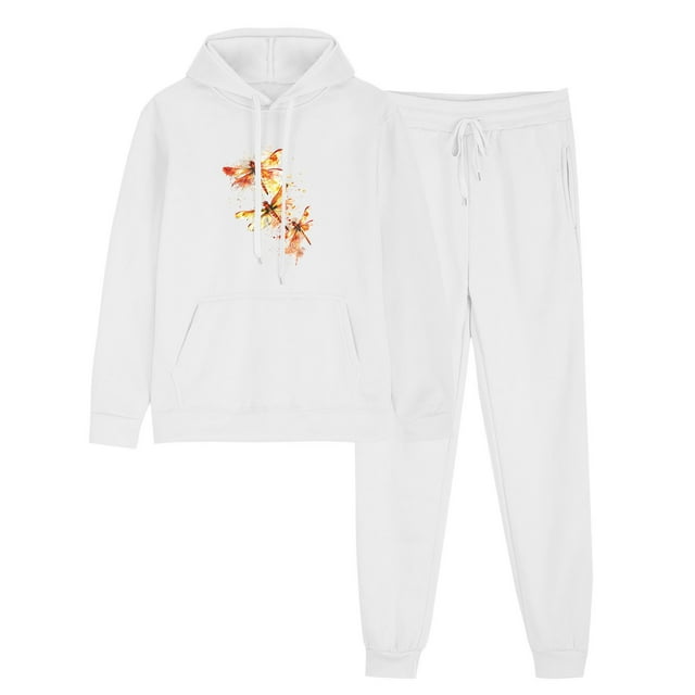 ZVAVZ Lady 2 Piece Outfits Sweatshirt 2025 Colorful Heart Print Sweatsuit Sets Hooded Drawstring Pullover Tops Fashion Long Pants Lounge Set Tracksuit