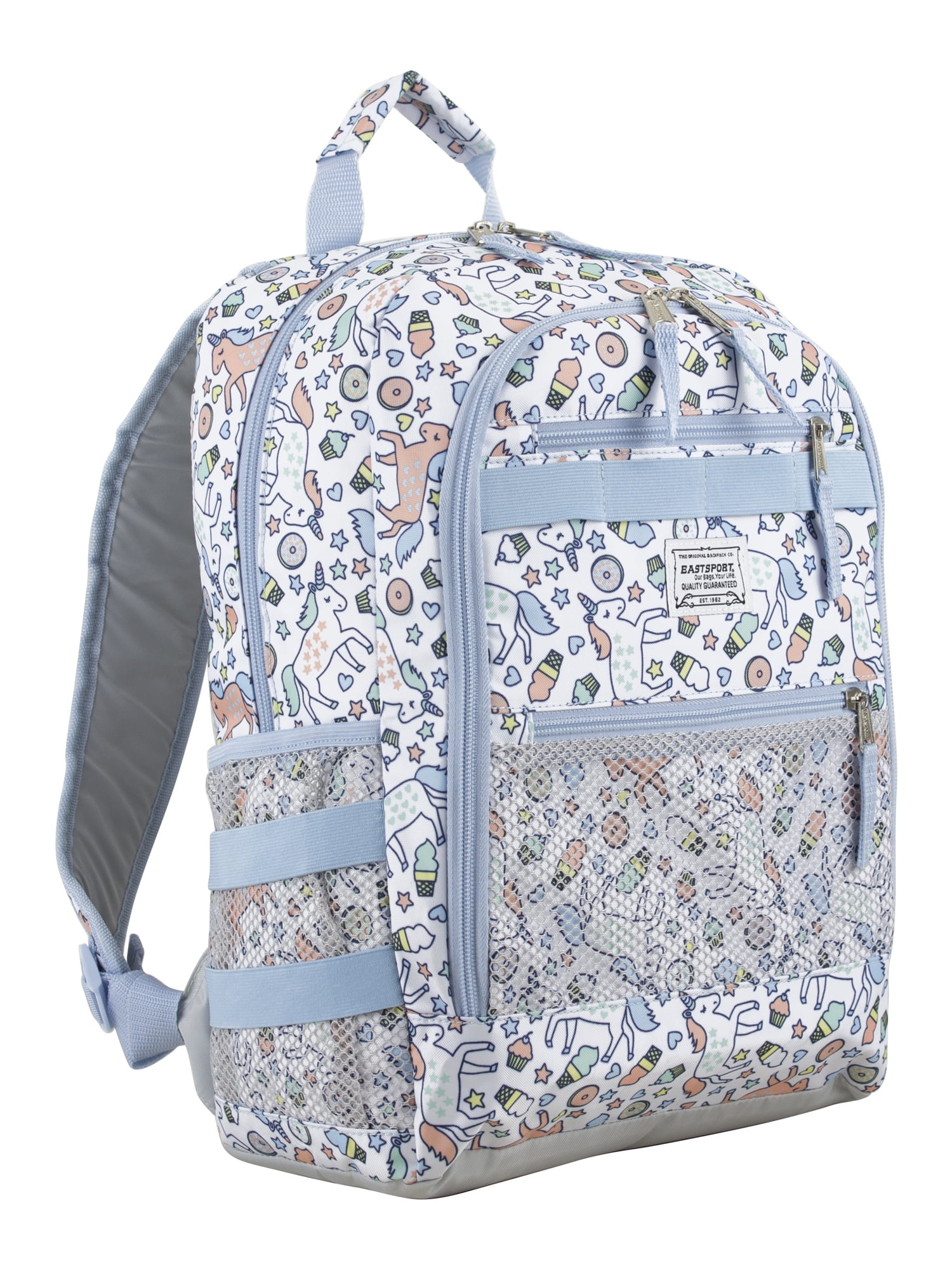 Eastsport Unisex 3-Piece Combo Backpack with Lunch Box and Pouch, Unicorn Donut Print