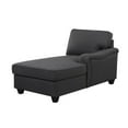 thumbnail image 2 of Rhett 3 Piece Modern Sectional Sofa Chaise with Padded Seats, Dark Gray, 2 of 5