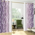 thumbnail image 6 of Nanqianyi Blackout Curtains Ombre Purple with White Wave Striped for Bedroom Living Room, Grommet Thermal Insulated Window Drapes, 42 x 96 Inch, 2 Panels, 6 of 11