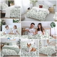 thumbnail image 5 of 3 Piece Sage Green Leaf Duvet Cover Set Queen Size,Microfiber Comforter/Quilt Cover with Corner Ties and 2 Pillowcases,Country Eucalyptus Nature Plant Branch All Season Bedding with Zipper Closure, 5 of 8