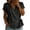 Black #38, variant on Linen Tops Women V Neck Wrap Shirts Summer 2026 Short Sleeve Elegant Beach Tunics Breathable Loose Fit Casual Elastic Waist Lightweight Blouses White S
