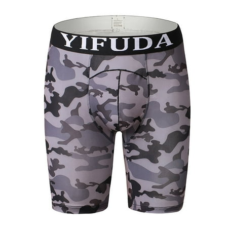 

Dadaria Mens Underwear Men Solid Color Low Waist Five Points Underpants Gray XL Men