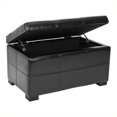 thumbnail image 1 of Safavieh Petit Banc de Rangement en Cuir Bicasté Touffeté Violet Noir, 1 of 5