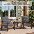 thumbnail image 2 of Deersky 3 Pieces Patio Furniture Set, Outdoor Bistro Table and Chairs Set of 2 with PE Wicker Chairs and Side Table for Backyard, Balcony, Porch, and Small Spaces, 2 of 9