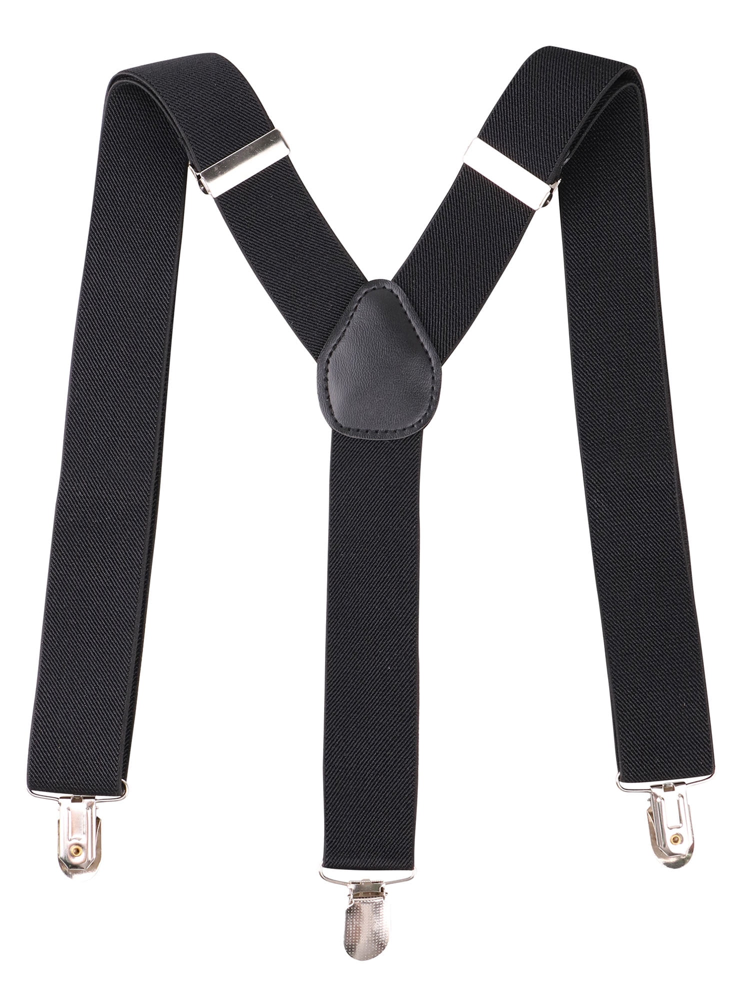 Men's Vintage Unisex ClipOn Adjustable Elastic Suspenders, Black