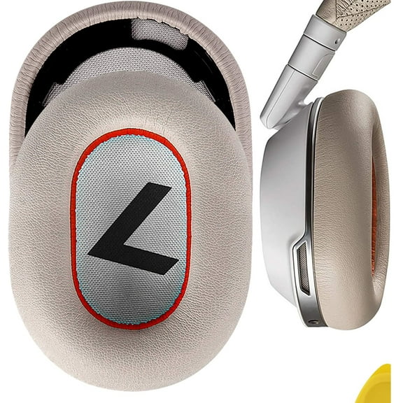Geekria QuickFit Replacement Ear Pads for Plantronics BackBeat PRO2/ PRO2 Special Edition, Voyager 8200UC Headphones Ear Cushions, Repair Parts (White/Red)