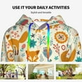 thumbnail image 4 of Picia Whimsical Fox Floral Garden Pattern Casual Women's Hoodie, Hooded Sweatshirt with Kangaroo Pocket, Comfortable Pullover with Eye-catching Drawstrings-Medium, 4 of 7