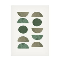 Canvas Wall Art - Pictufy Studio 'Collage Green' Wall Art for Living Room, Bedroom, or Office Décor by Trademark Fine Art - 14 x 19 Inches