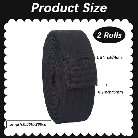 2Pcs Black Jiu Jitsu Belts Polyester Martial Arts Belt Judo Karate TKD Aikido Uniform Ranking Belt Long Soft Universal Fit Belts for Taekwondo Hapkido Sports Training Equipment 6.56ft