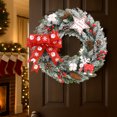 thumbnail image 1 of Corona navideña artificial de 40 cm con piñas y frutos rojos | Lazo navideño | Decoración navideña para interiores y exteriores, 1 of 7