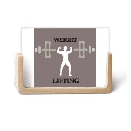 China Gym Lifting Heavy Barbell Photo Wooden Photo Frame Tabletop Display