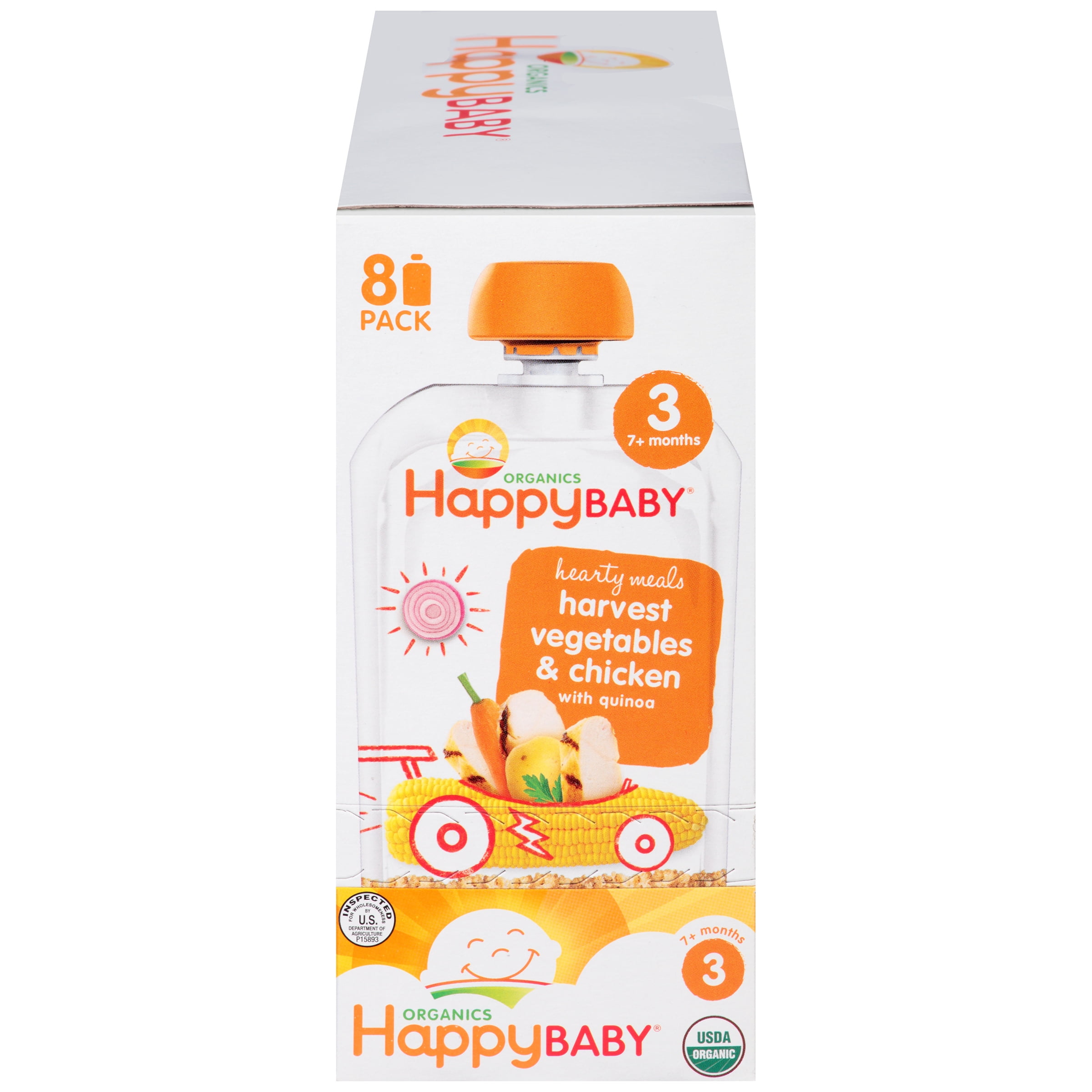 happy baby hearty meals harvest vegetables & chicken with quinoa stage 3 organic baby food