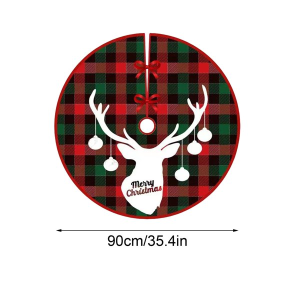OAVQHLG3B Christmas Tree Skirt, Red Merry Christmas Base Cover for Tree, Xmas Ornaments Mat for Indoor Outdoor Holiday New Year Party Home Decorations