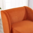 thumbnail image 3 of Miniyam Velvet Chaise Lounge, Upholstery Accent Chaise Chair with Pillow for Living Room Bedroom, Left Armrest, Orange, 3 of 7