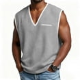 thumbnail image 3 of Rvwovn Men's Waffle Knitted Tank Top - V Neck Relaxed Fit Gym Workout Casual Sleeveless Shirt, 3 of 7