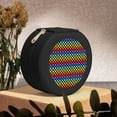 thumbnail image 6 of Yiaed Rainbow Chequerboard Print Travel Jewelry Case Bridesmaid Gift Boxes Jewelry Travel Organizer Small Round Jewelry Box Mini Storage-Black, 6 of 7