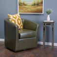thumbnail image 1 of Souta Faux Leather Swivel Club Chair, Tea Green, 1 of 5